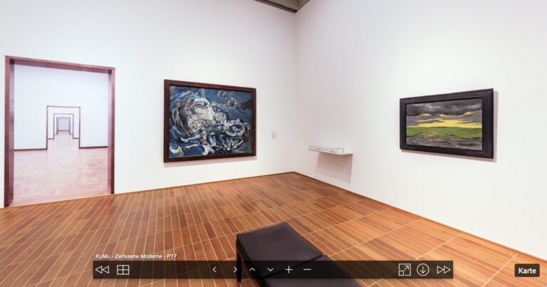 Screenshot aus virtuellem Rundgang zur Ausstellung "Zerrissene Moderne"
